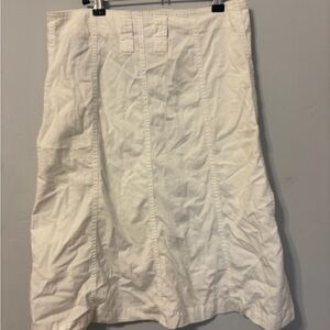 Zara White A-Line Cotton Skirt